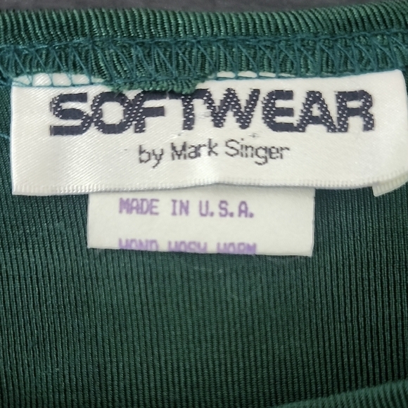 Vintage Softwear by Mark Singer Green Shoulder Pad Top Made in USA Size M - Picture 9 of 10